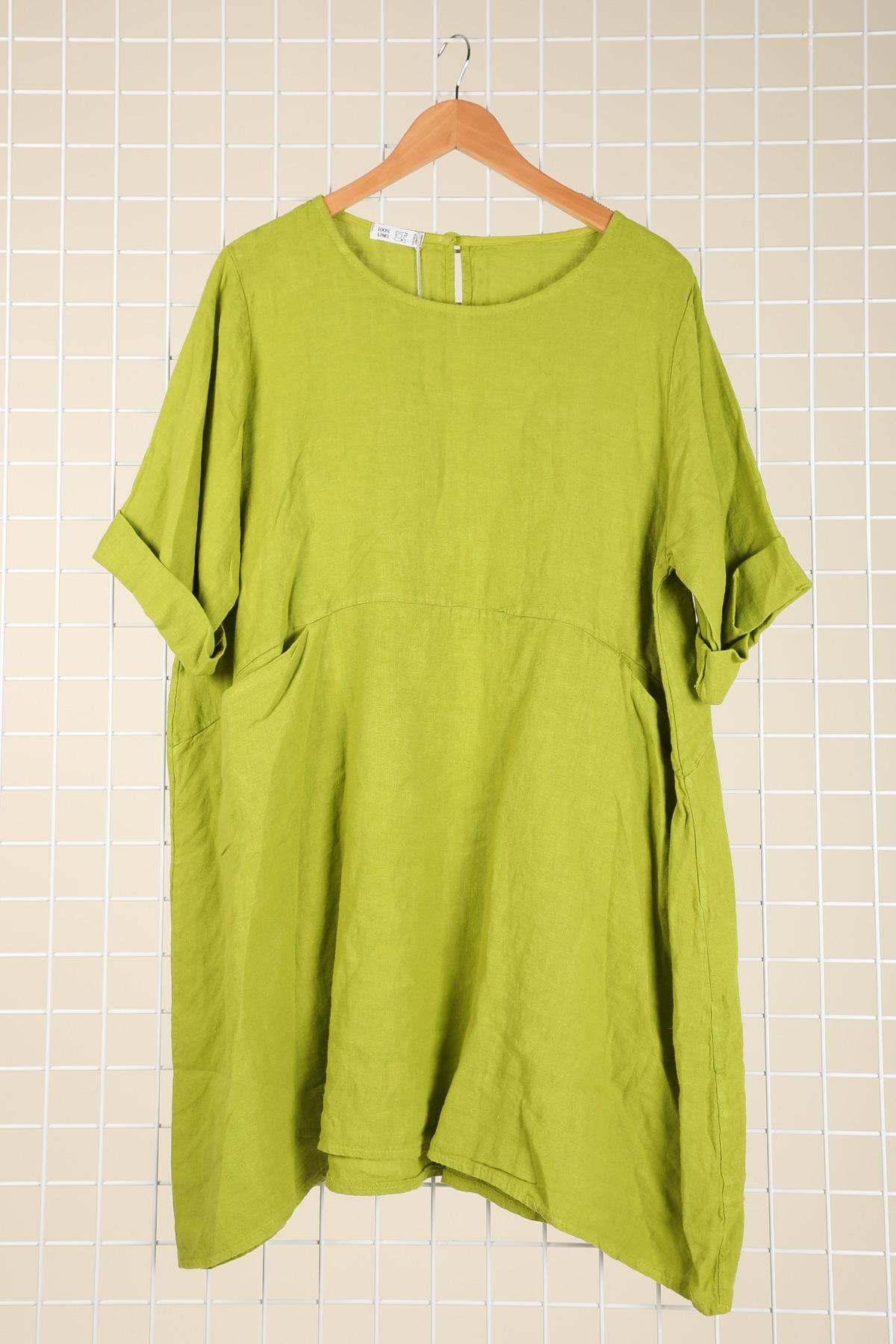 la maison des fibres naturelles – Engroshandel Kjole - Dame – Kort hørkjole med rund hals i 100 % hør 671913