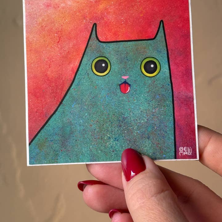 "Tito On Catnip" Sticker for wholesale by Belu Malu