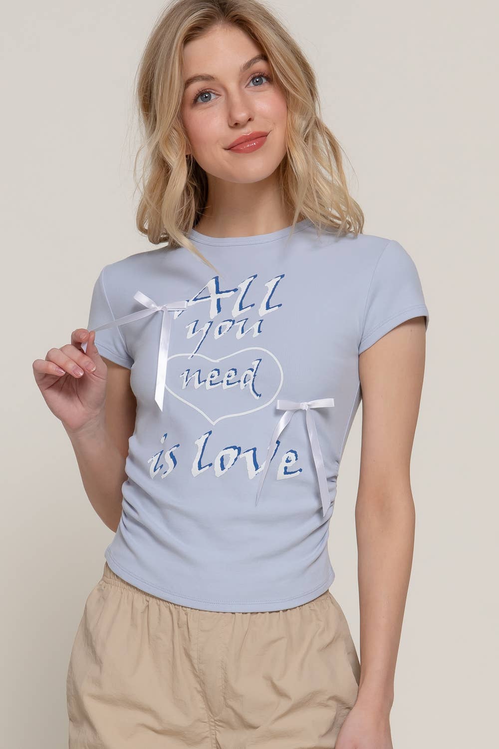 Active Basic | Active USA - Vente T-shirt à imprimés – femme - T-shirt à manches courtes avec imprimé, col rond et détail ruban en satin11