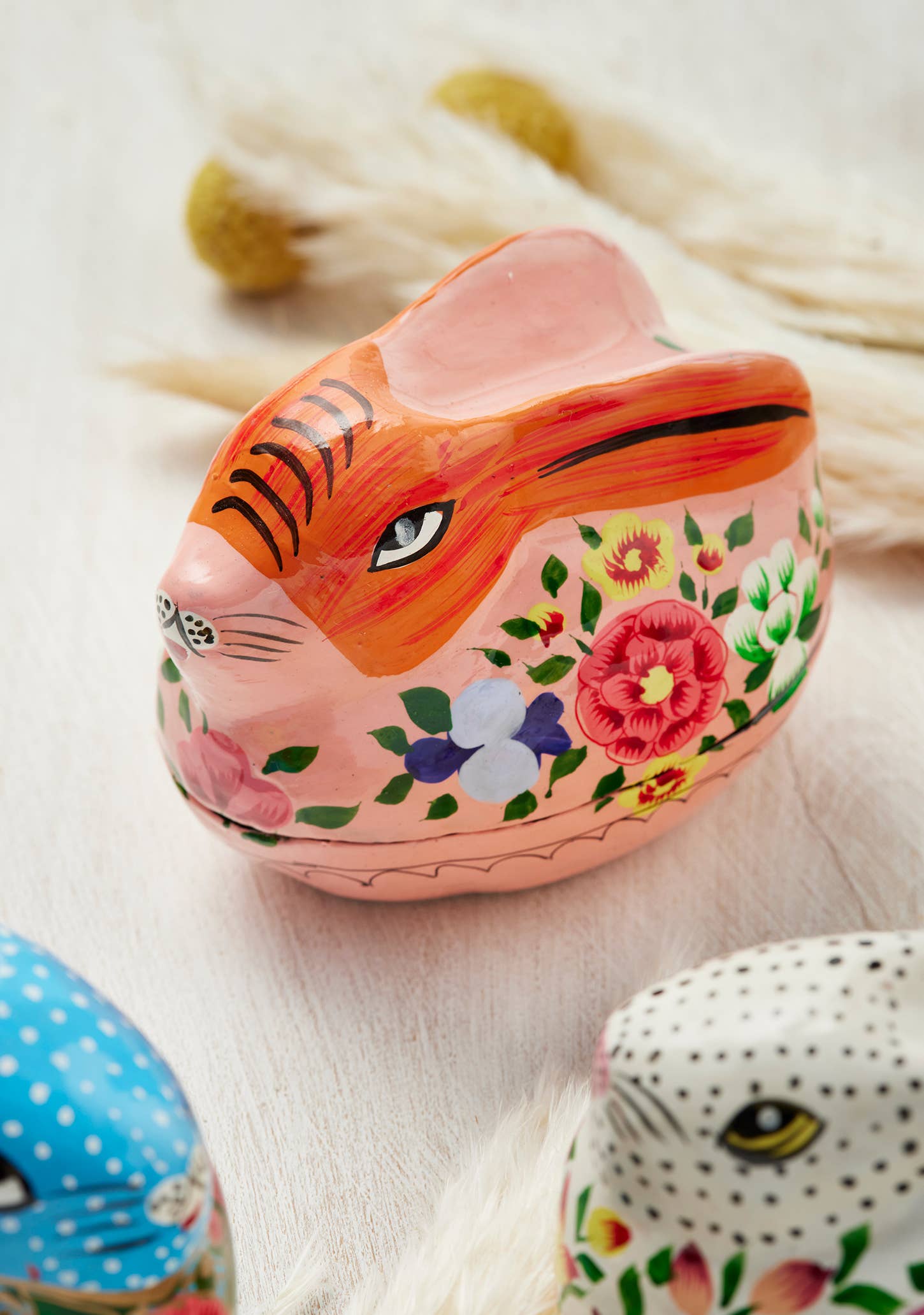 Namaste - Wholesale Decorative Box - Kashmiri Floral Bunny Handpainted Easter Gift Box4