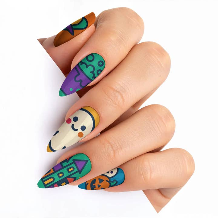 FYNE BODY - Wholesale Press-on/fake nails - Ghostly Glam Halloween Multicolor Press-On Nails34