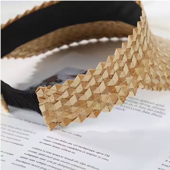 Queens INC - Wholesale Visor – Women's - Palm Luxe Straw Visor — Adjustable Braided Sun Shield3