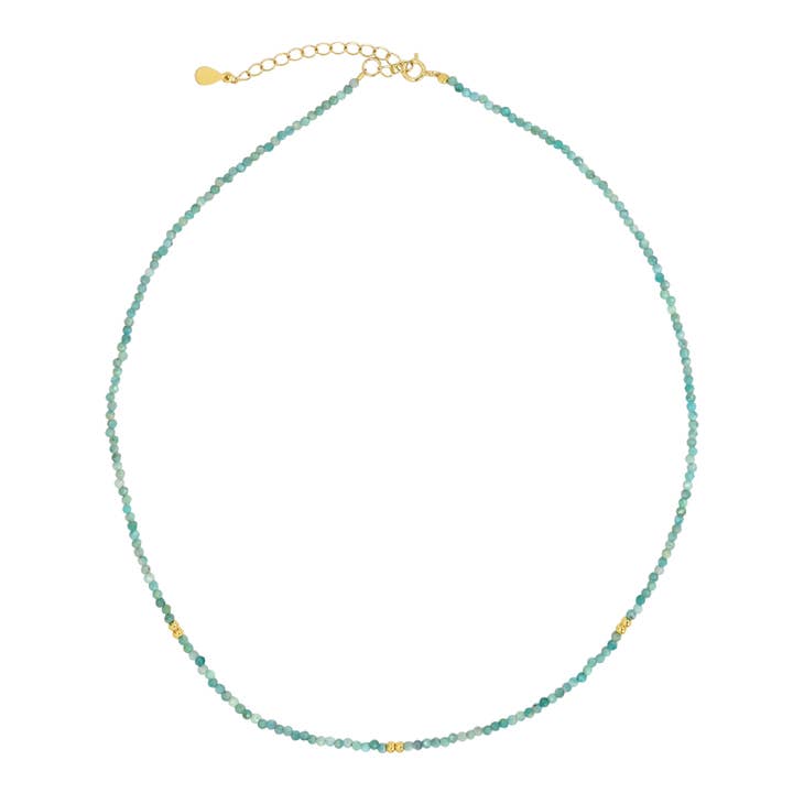 Tiny Stones & Gold Mix Beads Choker Necklace for wholesale by Ofina Jewelry