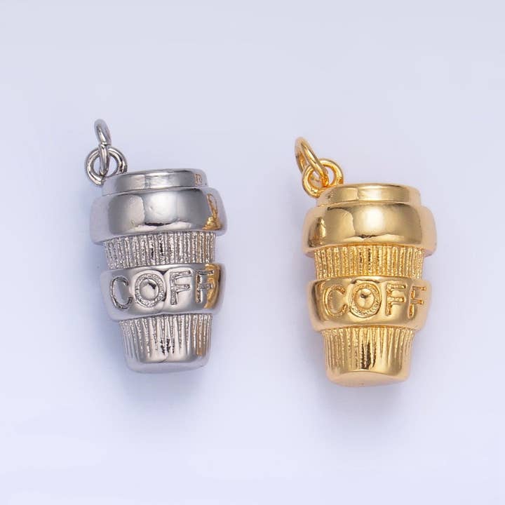 Mini Copo de Café Multidimensional 3D Revestido a Ouro 24K em Ouro e Prata | W670 por atacado de Aim Eternal