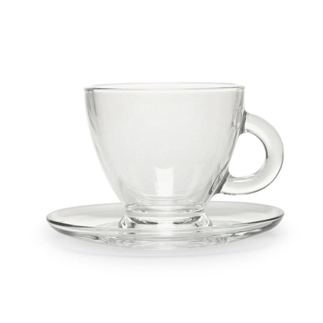 Hakan – Großhandel Tee-/Kaffeetasse – Glas Kaffee Teetassen mit Untertassen 6er Set (12 Stück), 7,6 oz8