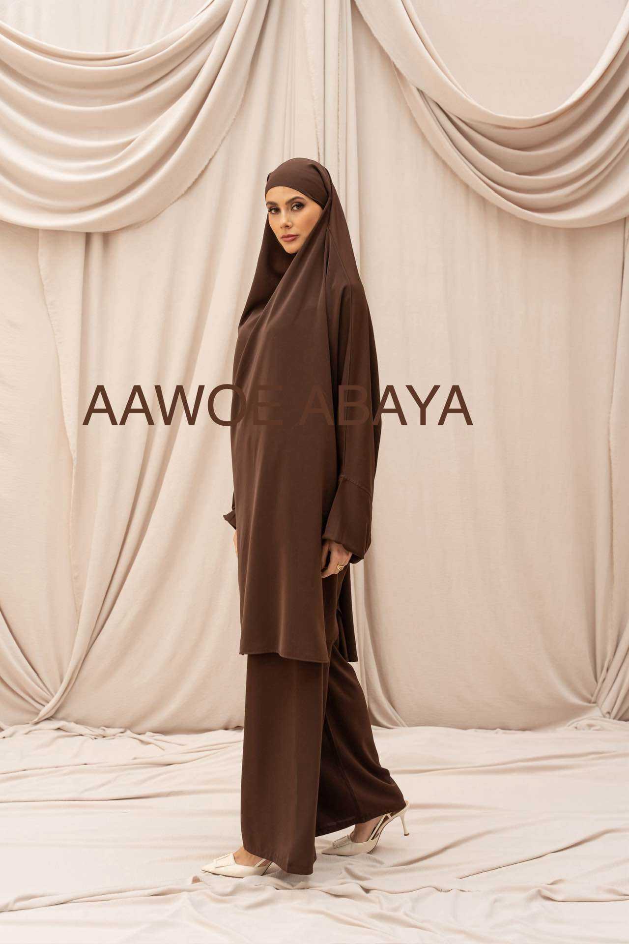 Aawoe Abaya - Wholesale Kaftan - Women's - Jilbab with Medina silk palazzo pants - 23556