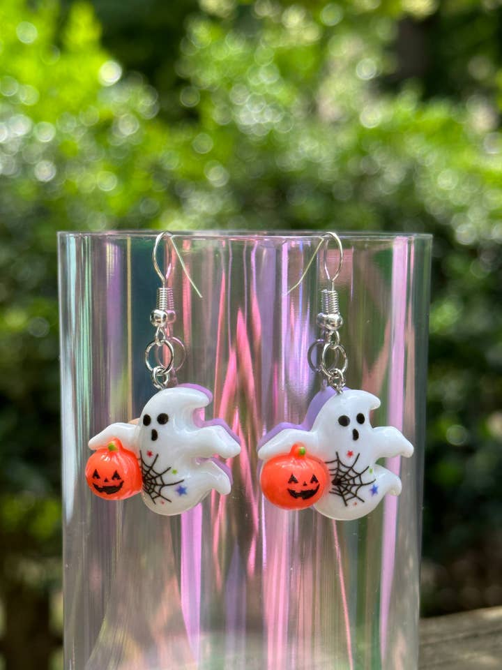 Ghost Earrings – Cute Halloween Jewelry for Spooky Season for wholesale by Arcfo Jewelry