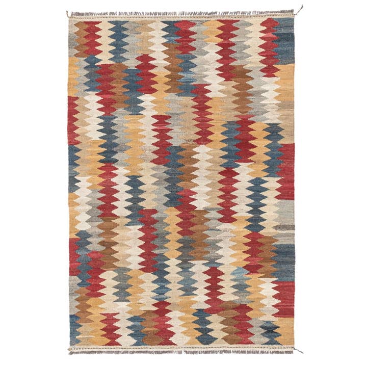 - (3'5'' x 5'1'') Nuovo Tappeto Kilim Moderno Turco Colorato per la vendita all'ingrosso da parte di Rugtolia