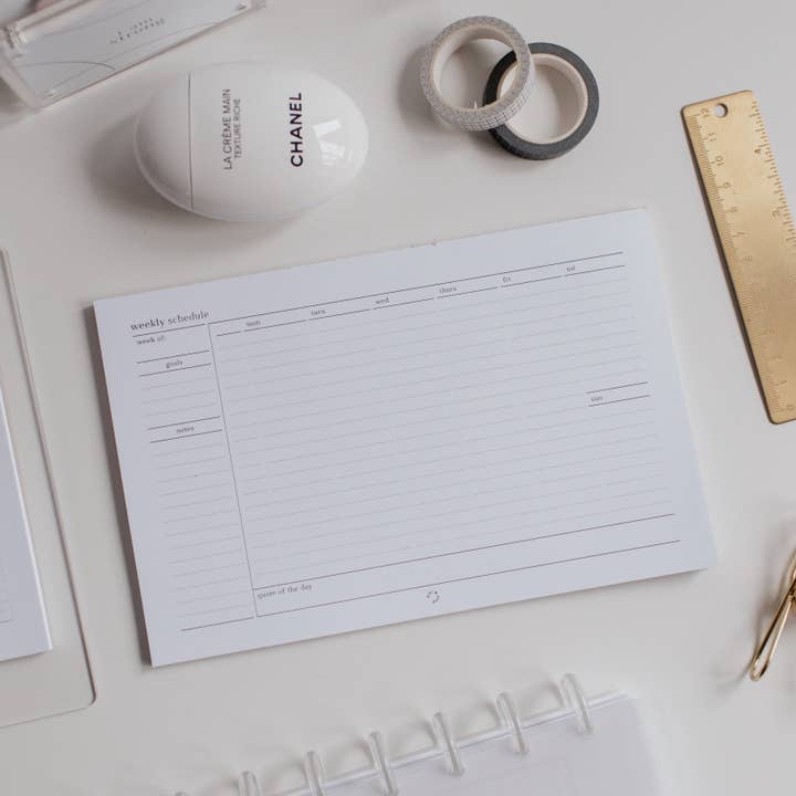 Weekly Schedule Notepad | Half Letter for wholesale by Poi & Hun