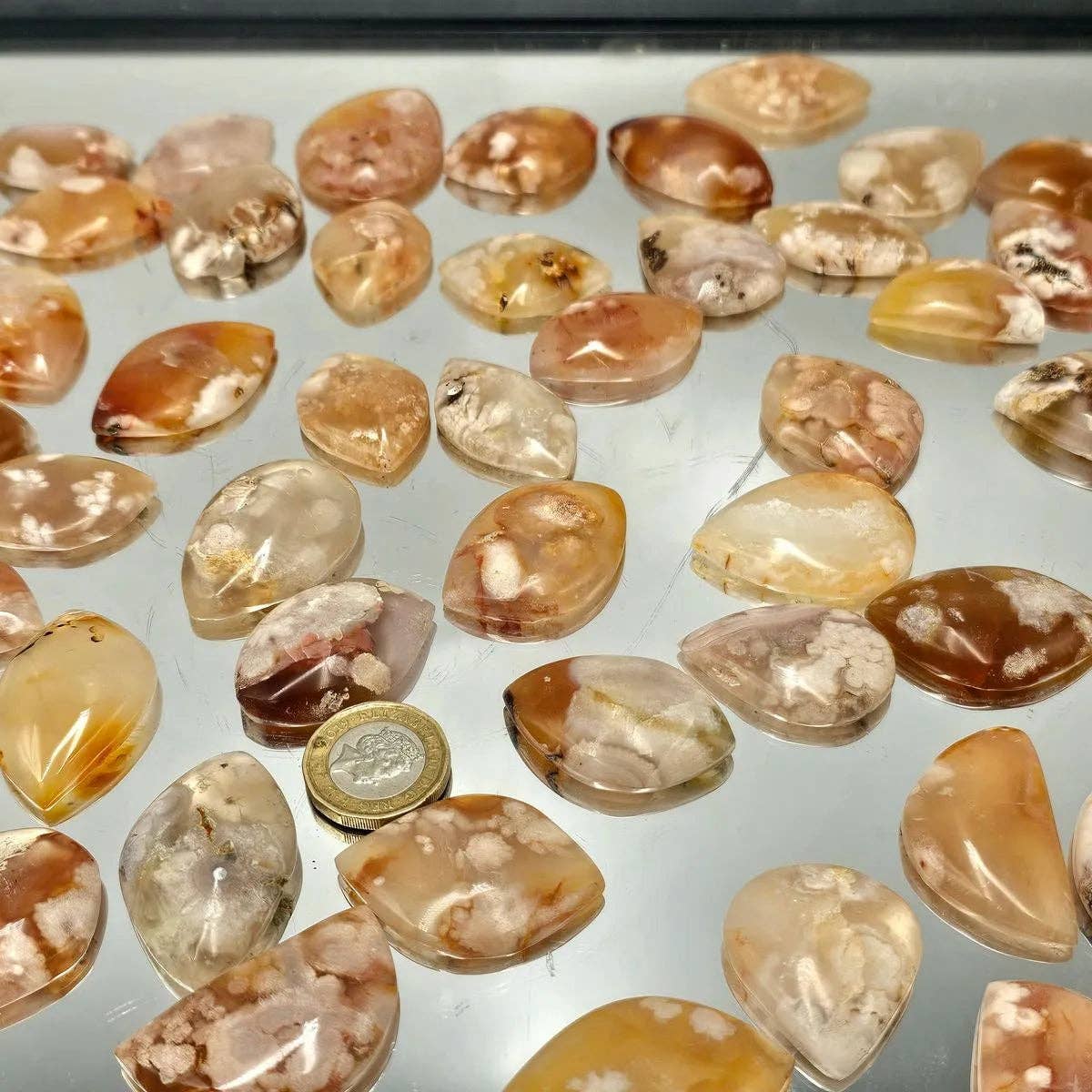 Distinction Crystals – wholesale Spiritual stone/crystal – Flower Agate Crystal Cabochons3