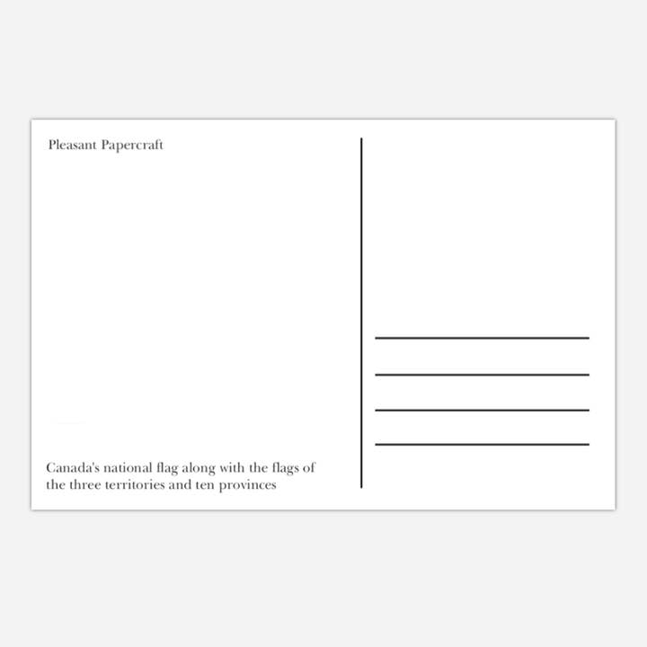 Pleasant Papercraft - Wholesale Postcard - Canadian Provincial & Territorial Flags Postcard1