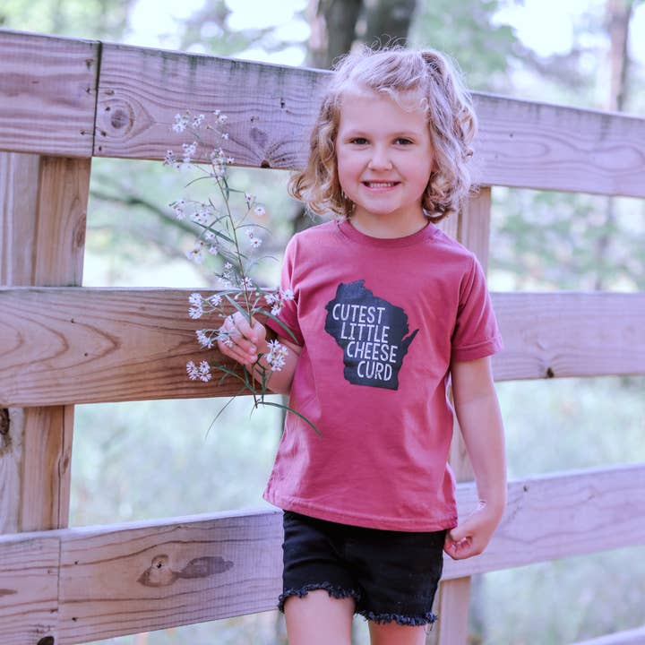 Cutest Little Cheese Curd Short-Sleeve Tee - Berry for wholesale by Greenleaf Designs