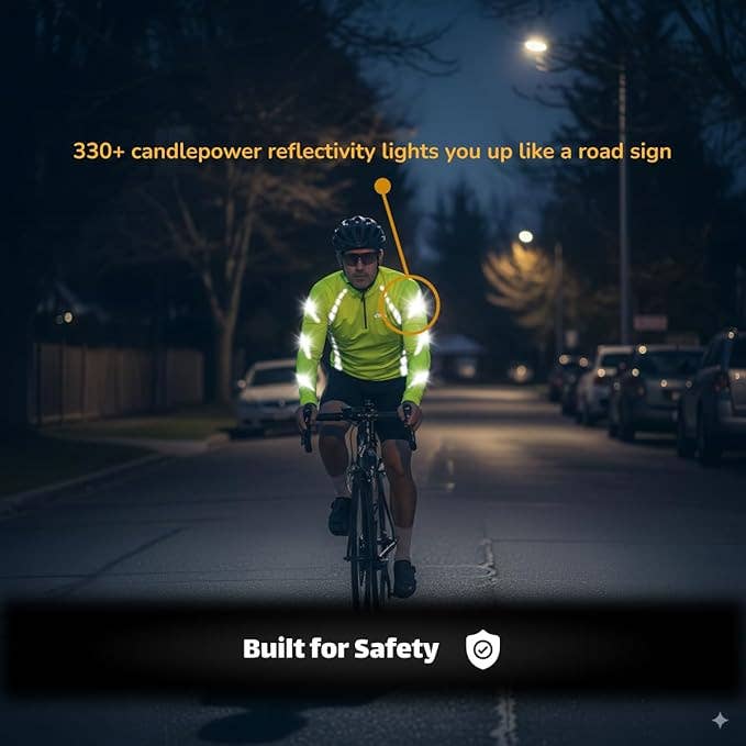 ReflecToes - Wholesale Athletic Top - Men's - Reflective Cycling Jersey | Half Zip Fluorescent Shirt, 3 Pockets, Long or Short Sleeve2