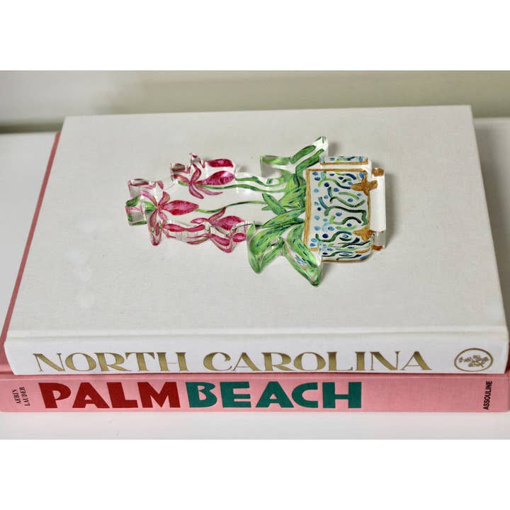 Jeanne Player Fine Art - Wholesale Decorative Tabletop Object - Lady Slippers Acrylic Art Block7