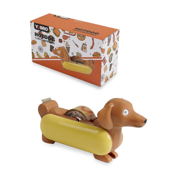 Yobro - Wholesale Tape Dispenser - Hotdog OfficeAccessory Dachshund Tape Dispenser with 4 Tapes