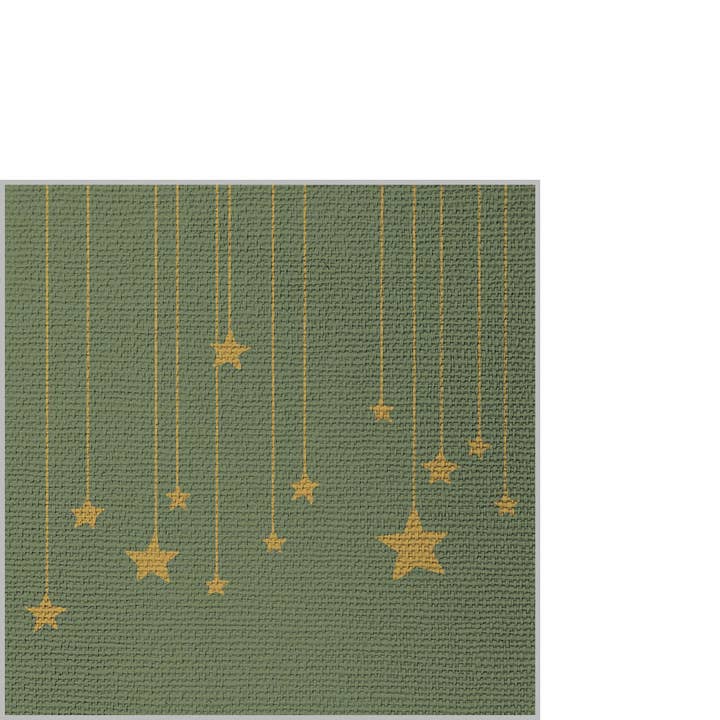 ppd Paperproducts Design GmbH - Wholesale Disposable napkin - Stars On Canvas Green Napkin 25x25 Emb