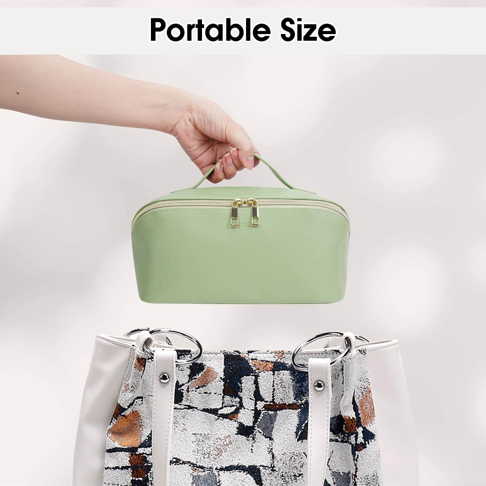 wandf - Venta al por mayor Bolsa para maquillaje - Bolsa de maquillaje de cuero vegano plana abierta, bolsa cosmética con cremallera33