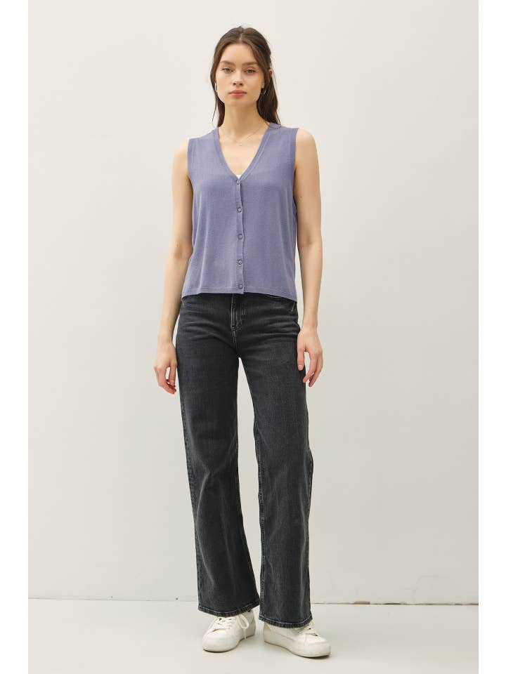 Be Cool - Wholesale Sweater Vest - Women's - BOXY CUT BUTTON UP V-NECK SWEATER VEST 13