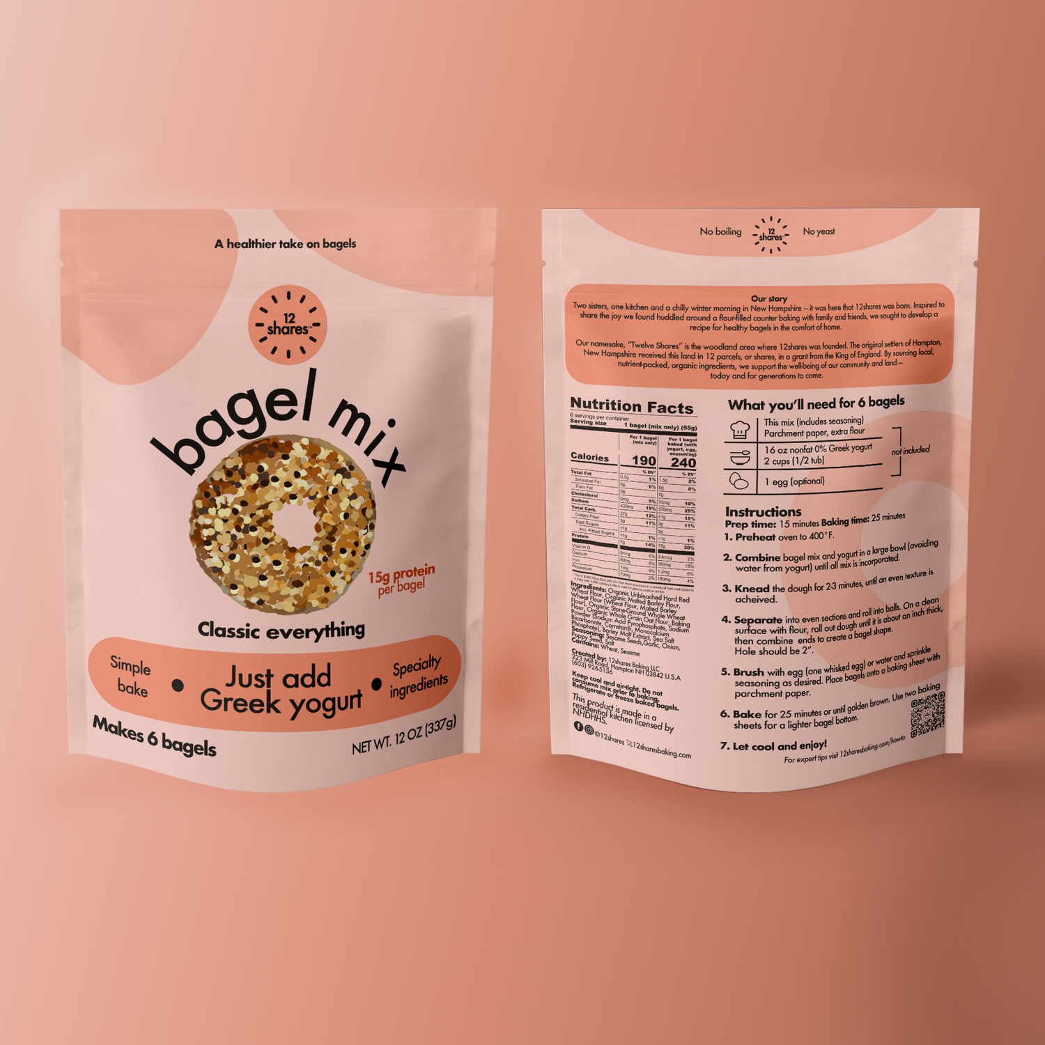 12shares - Wholesale Bread Mix - Classic Everything Bagel Mix - JUST ADD GREEK YOGURT (6)0