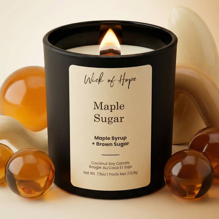 Non-Toxic - Maple Sugar - Coconut Soy Wax Candle for wholesale by Wick of Hope