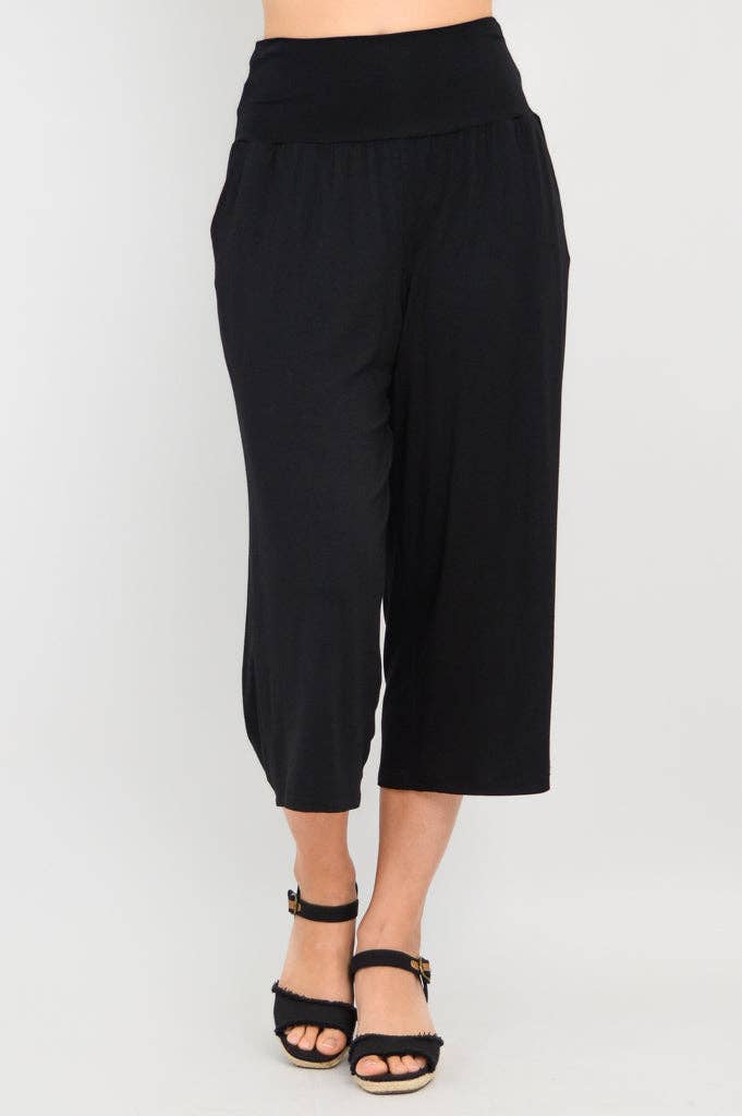 Blue Sky Clothing Co LLC - Wholesale Pants - Women's - Gaylene Capri, Black, Bamboo2