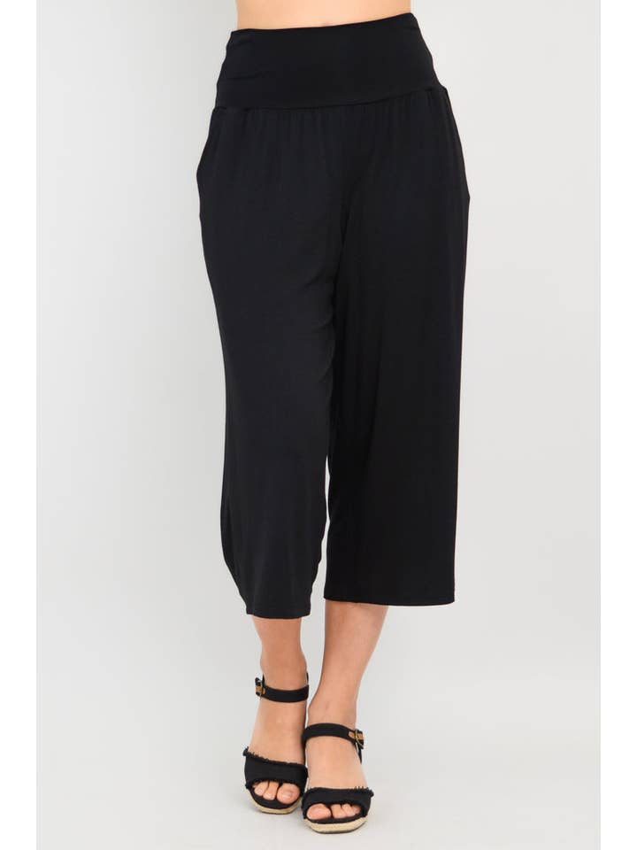 Blue Sky Clothing Co LLC - Wholesale Pants - Women's - Gaylene Capri, Black, Bamboo2