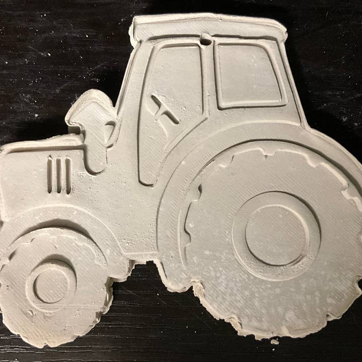 Tractor Ornament- Ready To Paint Ceramic Bisque for wholesale by Painted Color Ceramics