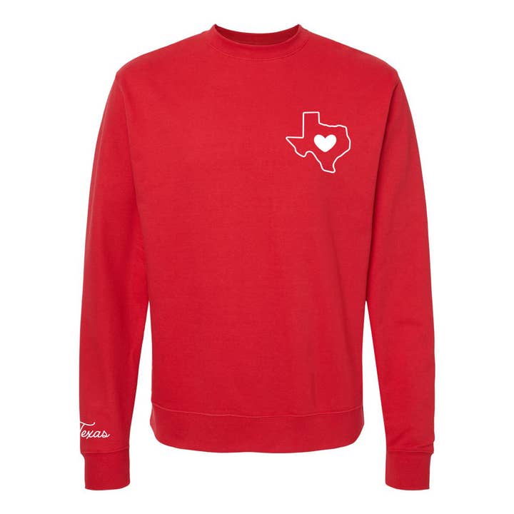 Heart of Texas Sweatshirt for wholesale by Made in Texas Co.