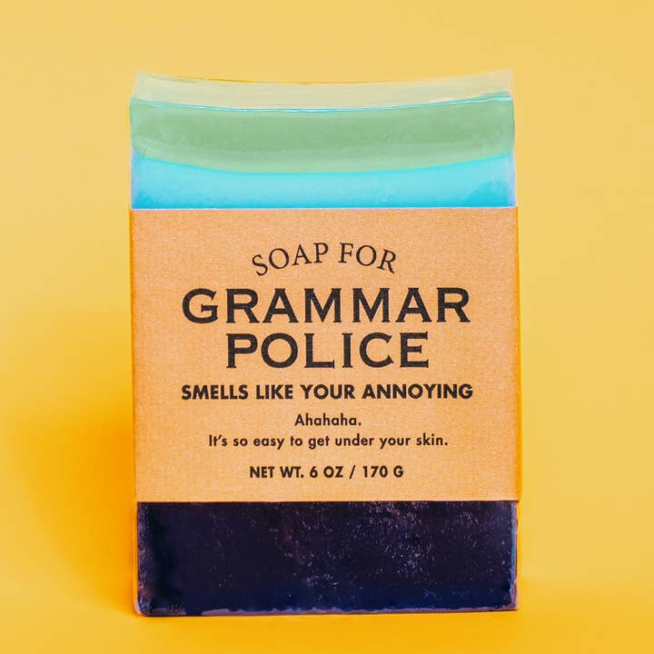Whiskey River Soap Co. - Wholesale Bar Soap - Soap for Grammar Police | Funny Soap