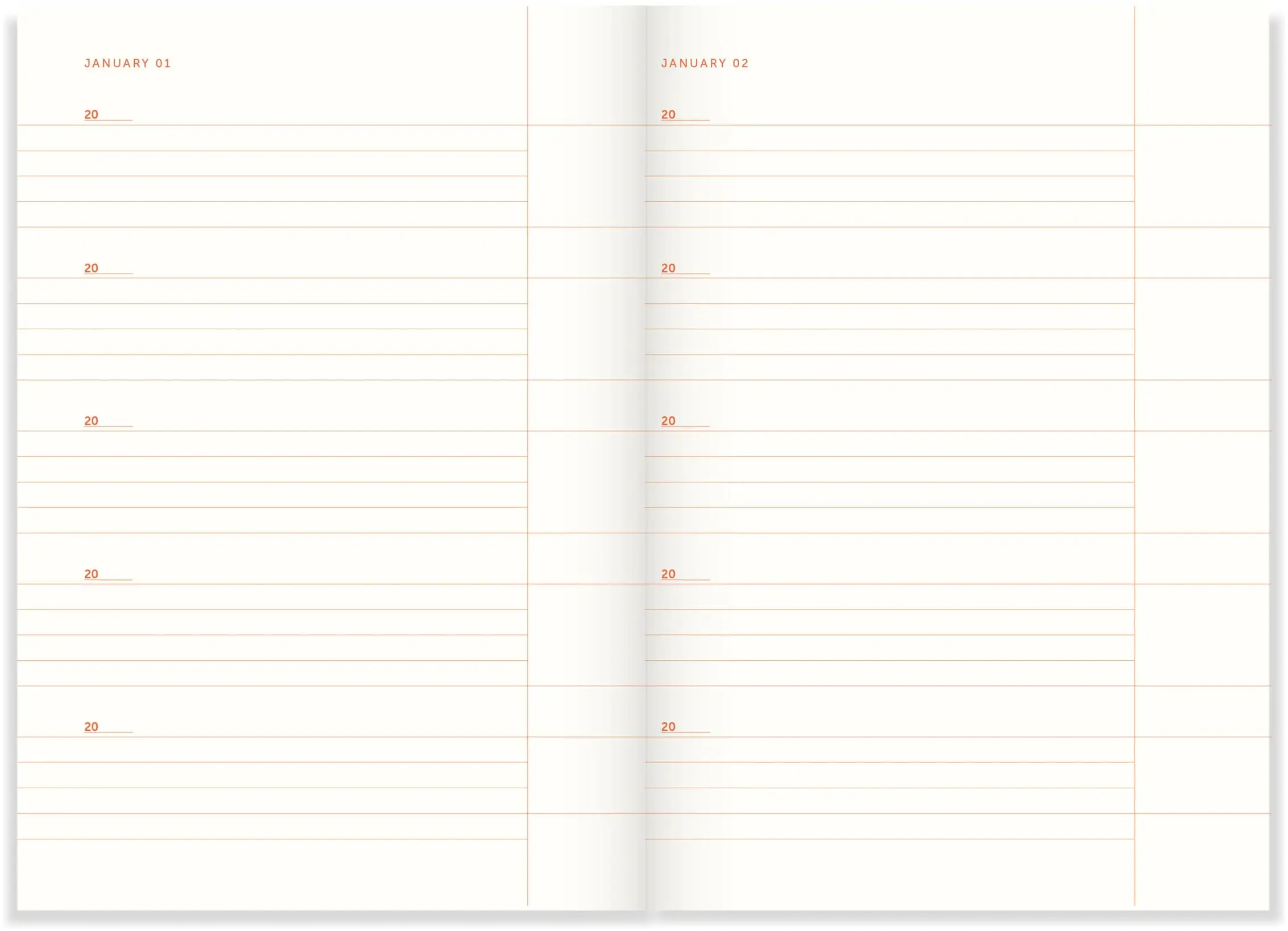 A-Journal Stationery - Wholesale Notebook - One Line a Day Flow - Blue Brown1