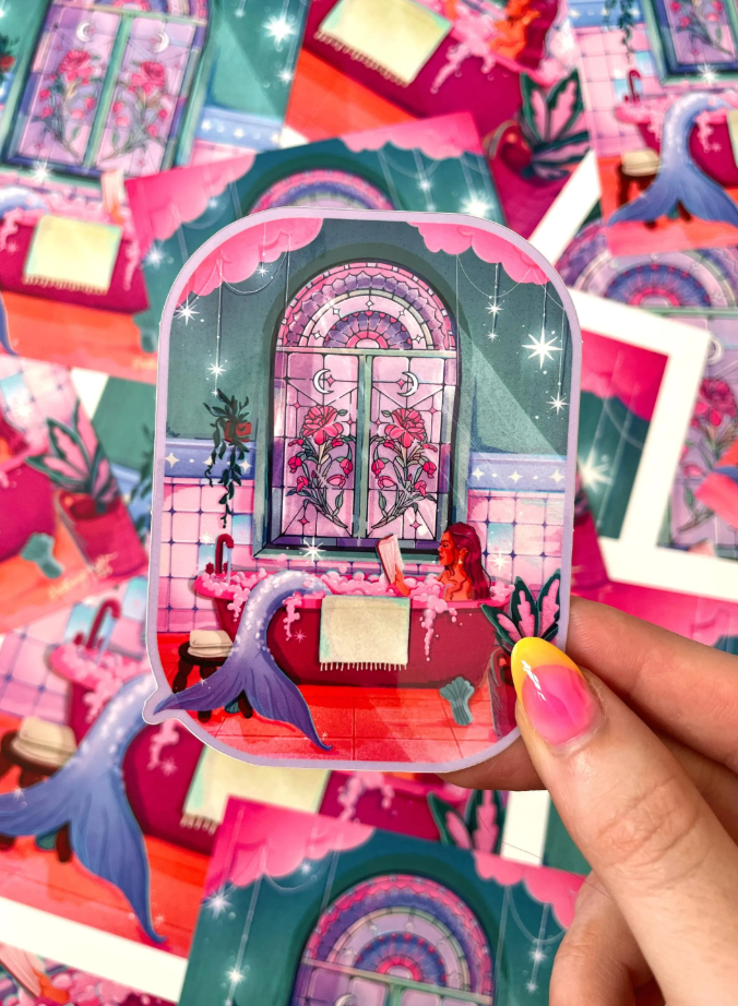 Brittany Keller Art - Wholesale Sticker - Mermaid's Bath Sticker2