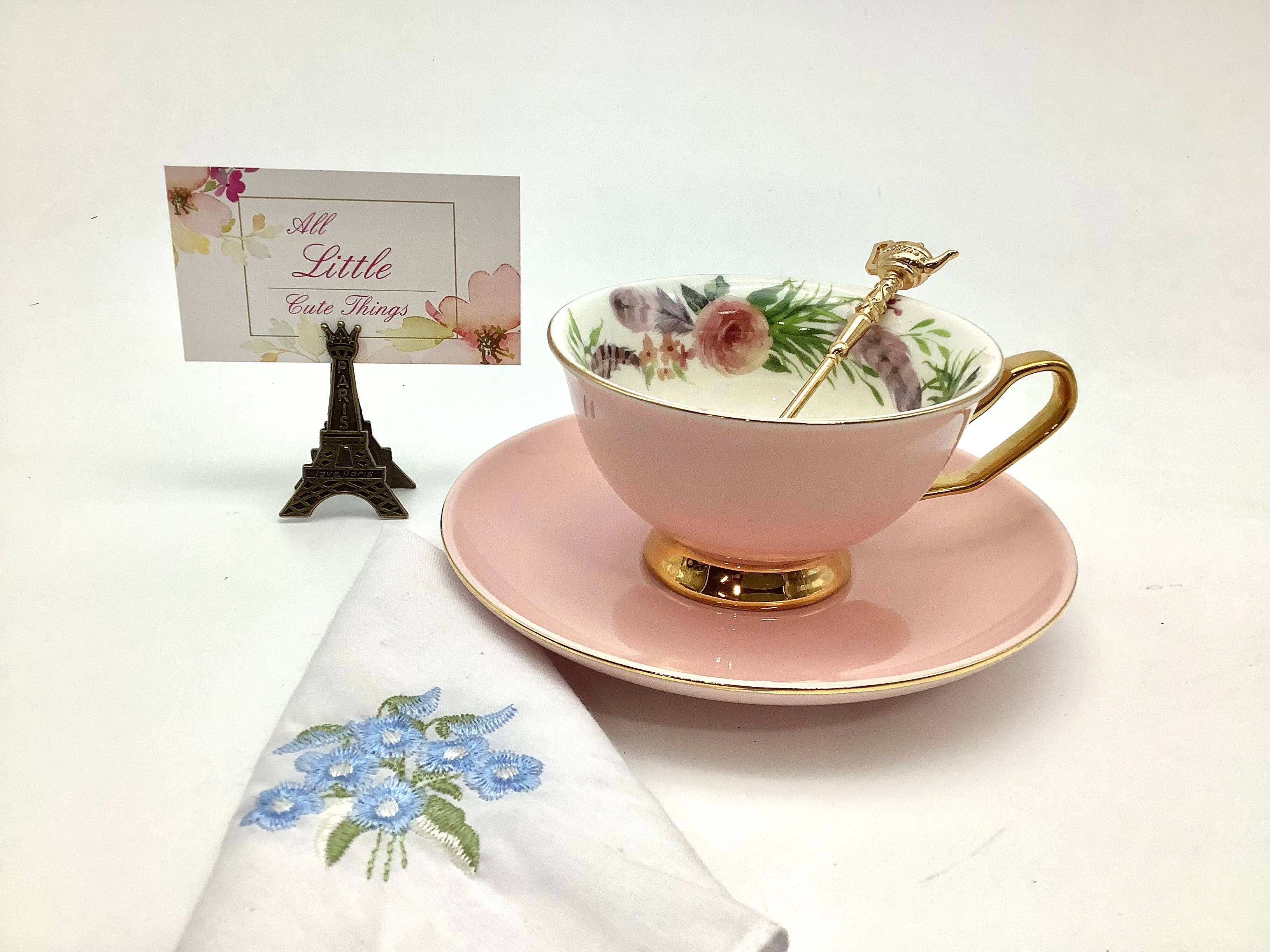 All Little Cute Things - Wholesale Decorative Tabletop Object - Eiffel Tower Paris France Sign Holder, Table Setting, Decor2