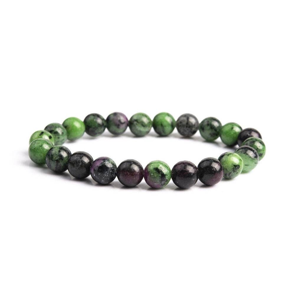 Earths Elements Wholesale - Wholesale Beaded Bracelet - Crystal Bracelet - 8mm Ruby Zoisite, pack of 50