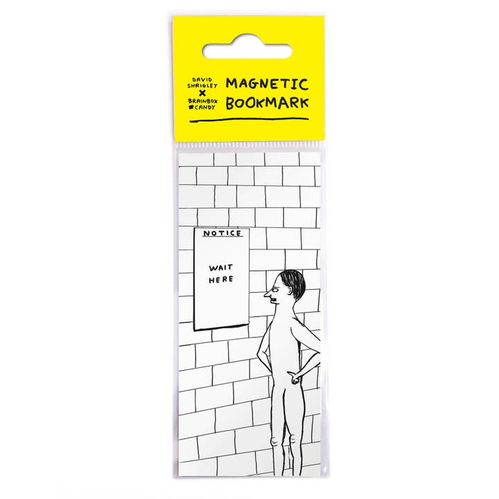 Funny Gift - Notice Wait Here by David Shrigley for wholesale by David Shrigley x Brainbox Candy