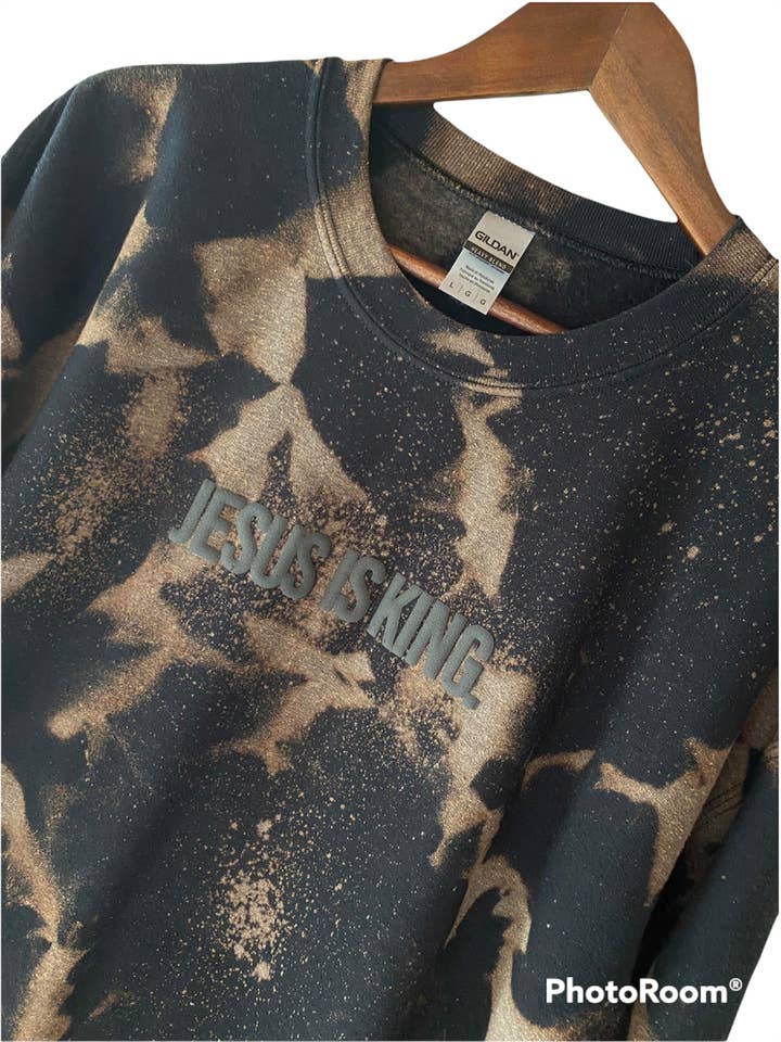 4Given By Grace - Wholesale Graphic Sweatshirt - Women's - Jesus Is King Reversed Tie Dye Sweatshirt1