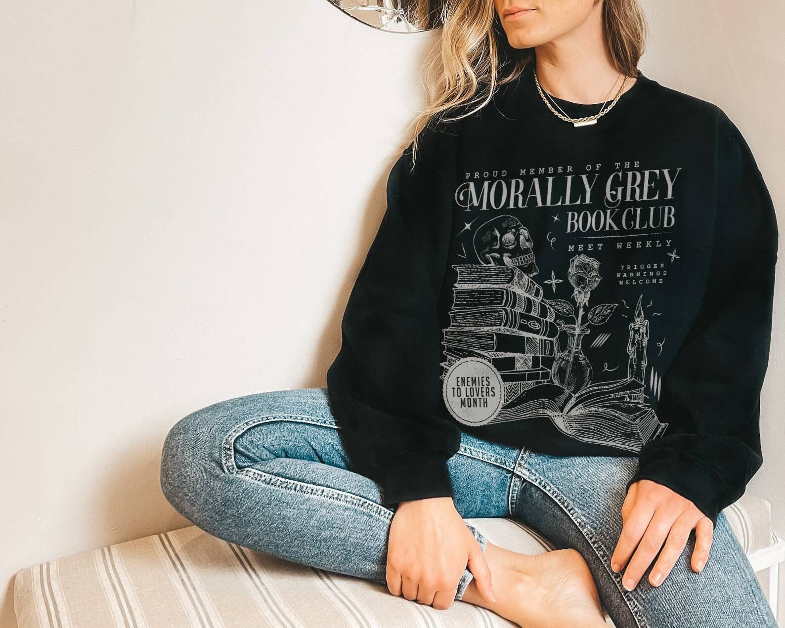 CVH DREAMY LTD - Wholesale Graphic Sweatshirt - Women's - Morally Grey Book Club Sweatshirt, Dark Romance Shirt 1