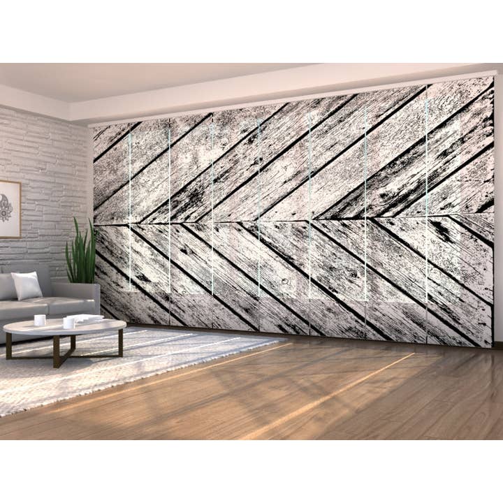 Set di 8 Tende a Pannello Legno Invecchiato Grigio per la vendita all'ingrosso da parte di IlyDecor