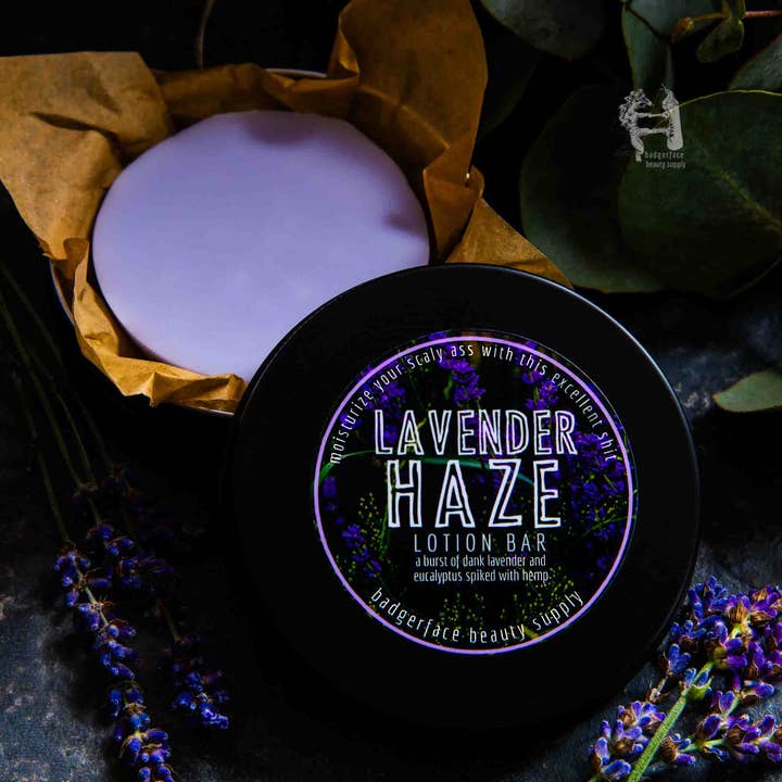 Badgerface Beauty Supply - Wholesale Solid Lotion - Lavender Lotion Bar. Shea Butter Lotion. Zero Waste Lotion.