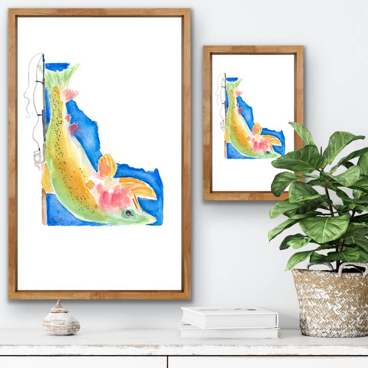 "Fish On" Idaho Print for wholesale by Beth Suter Art