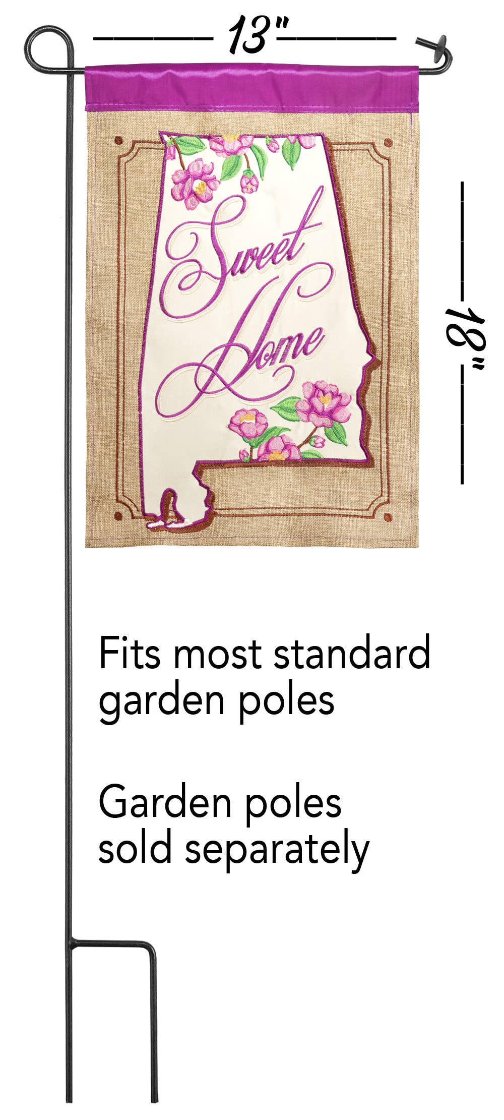 Cottage Garden – wholesale Flagga – SÖT ALABAMA SÄCKVÄV APPLIQUE TRÄDGÅRD FLAGGA1