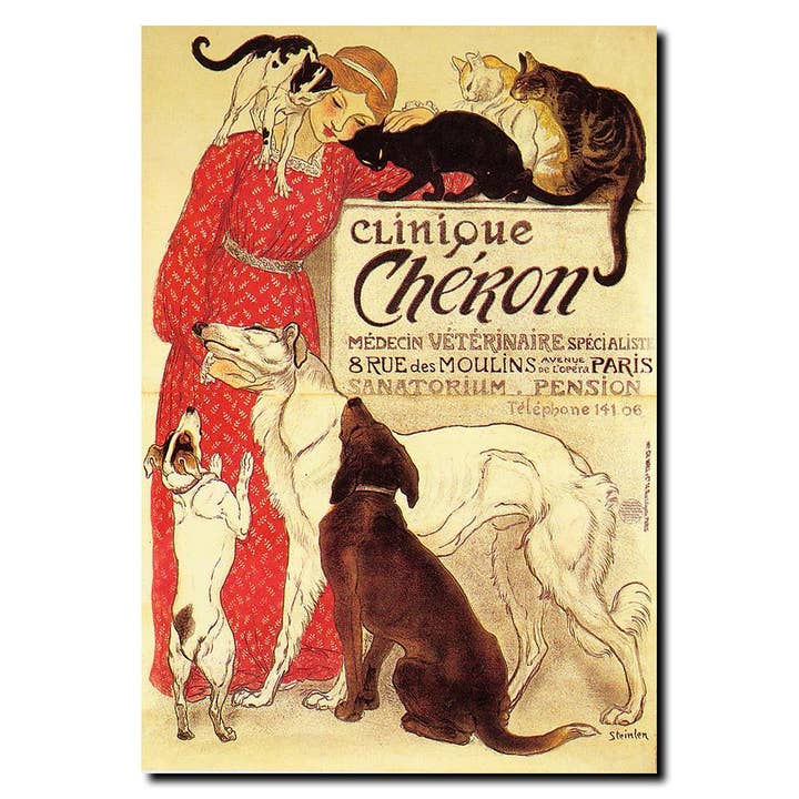 Vintage Clinique Cheron by Theophile A. Steinlen Wrapped Canvas Art for wholesale by Ready2hangart, Inc.