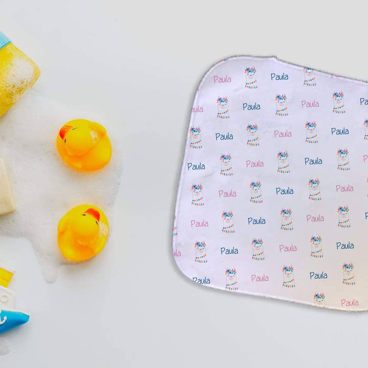 Potter's Printing – Großhandel Waschlappen – Kinder & Baby – Personalisiertes Lama-Mikrofaser-Waschlappen