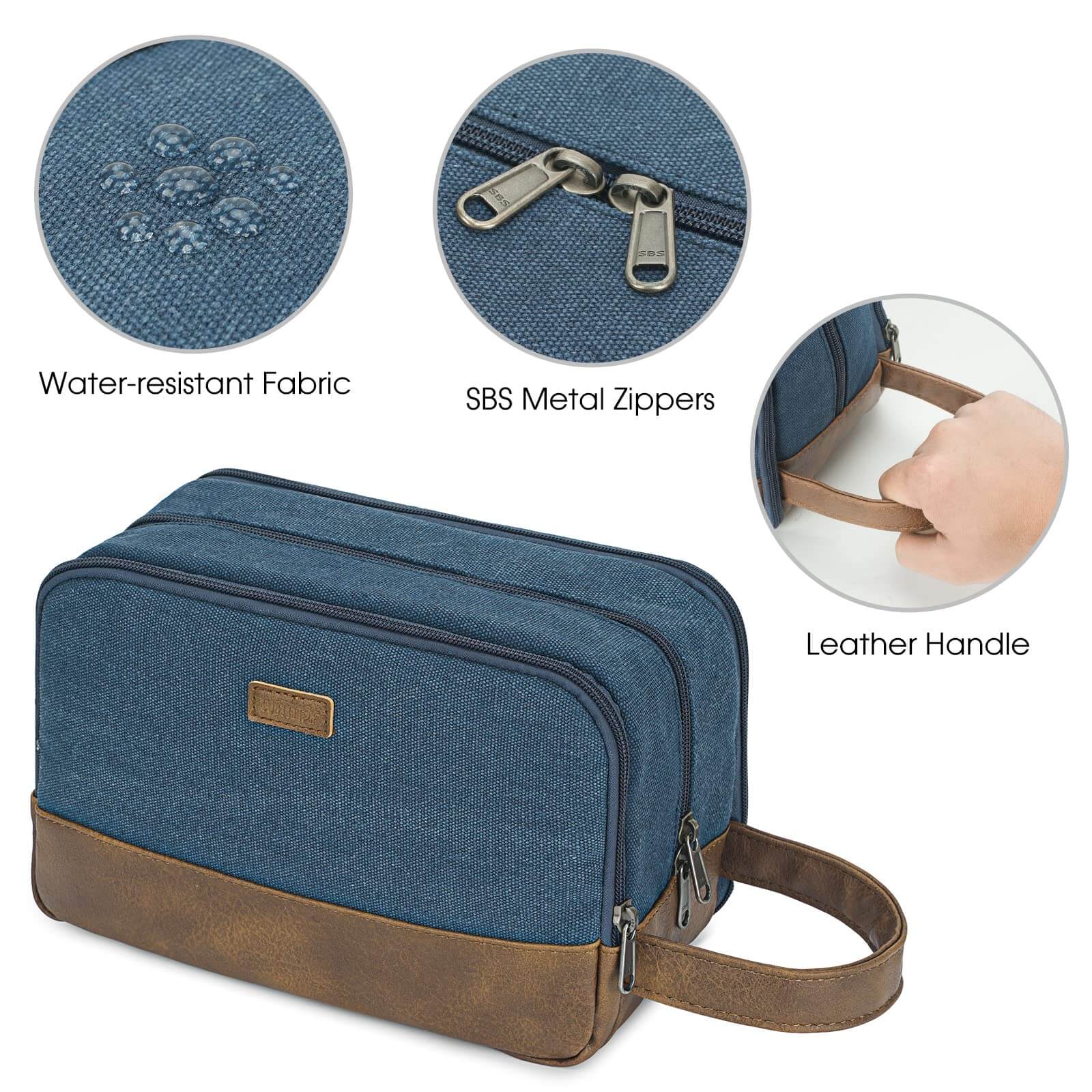 wandf - Wholesale Toiletry Bag - Men's - Canvas Travel Toiletry Shaving Bag Hanging Dopp Kit Unisex9