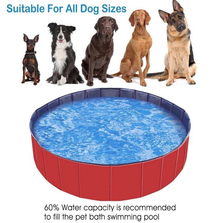 Naomi's Happy Place Shop – wholesale Inflatables – Foldable Pet Swimming Pool PVC Kiddie Baby Dog Swim Pool Bathing Tub Playmat Kids Pools20