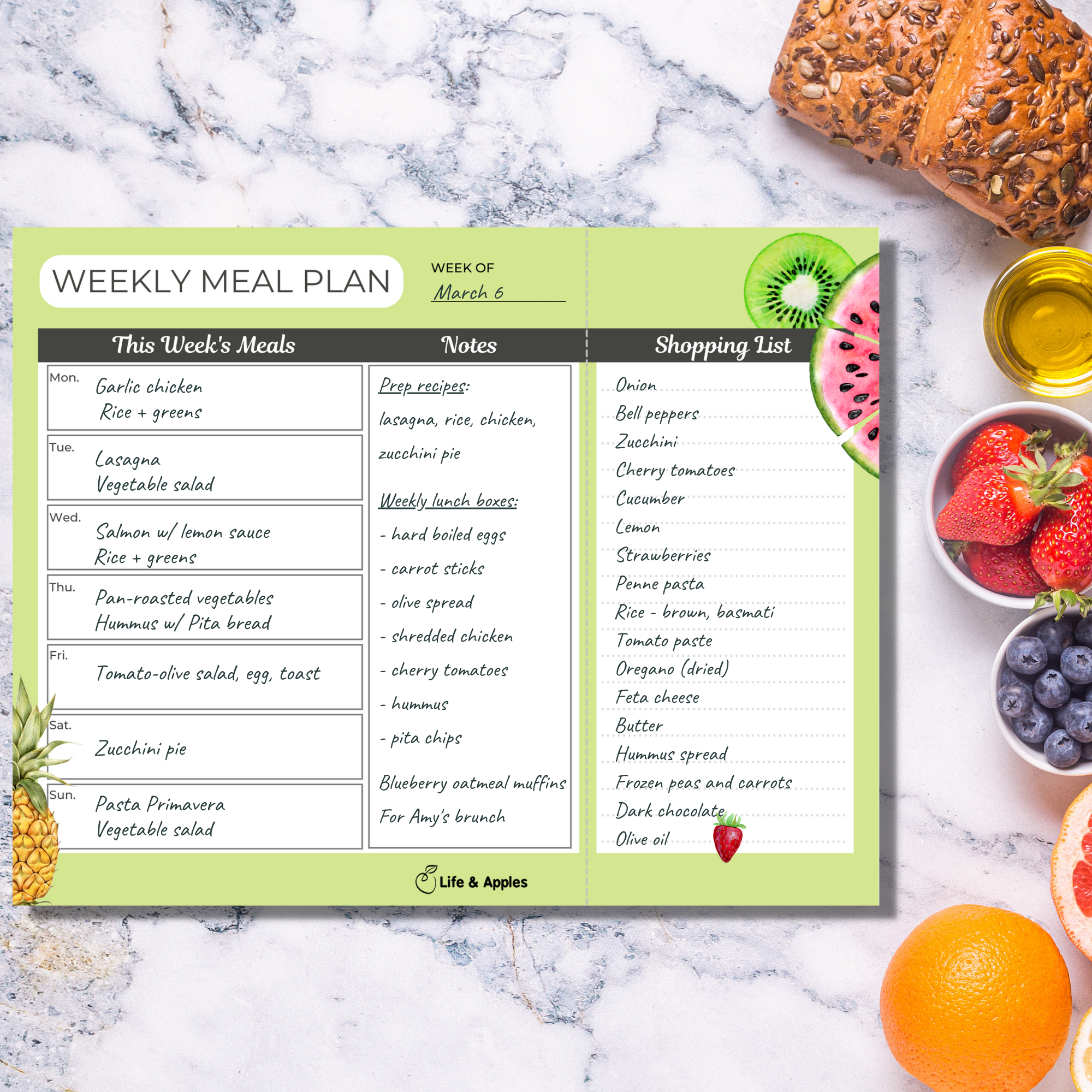 Life & Apples - Wholesale Planner - Meal Planning Pad4