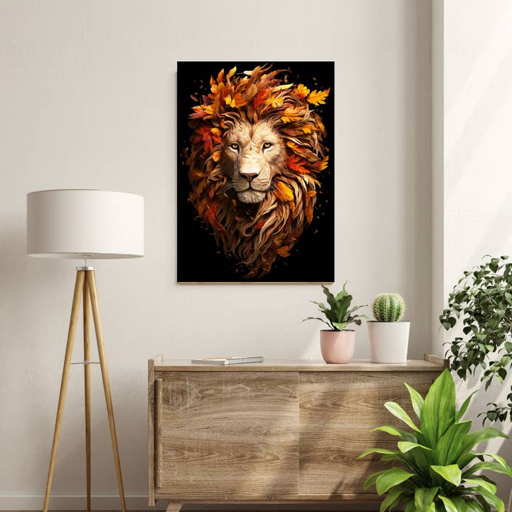 Autumn Leaf Lion Print for wholesale by Suave Art Prints