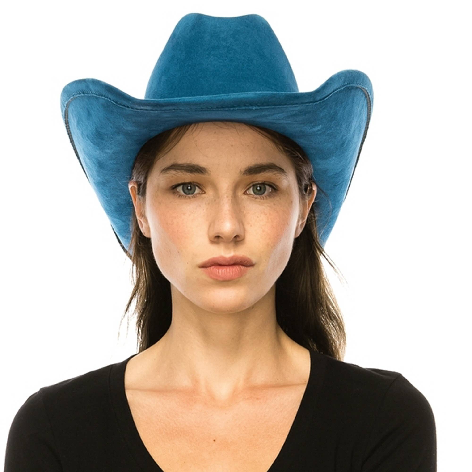 Queens INC - Wholesale Cowboy Hat - Women's - 🤠 Vegan Suede Cattleman Cowboy Hat11