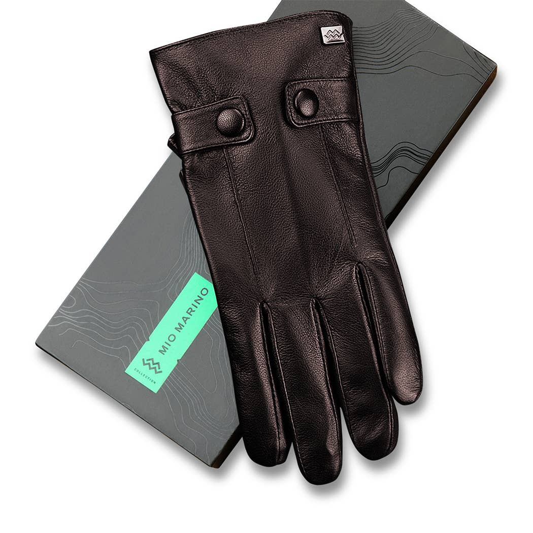 Mio Marino – Engroshandel Handsker - Herre – Knappet Flap Læderhandsker7