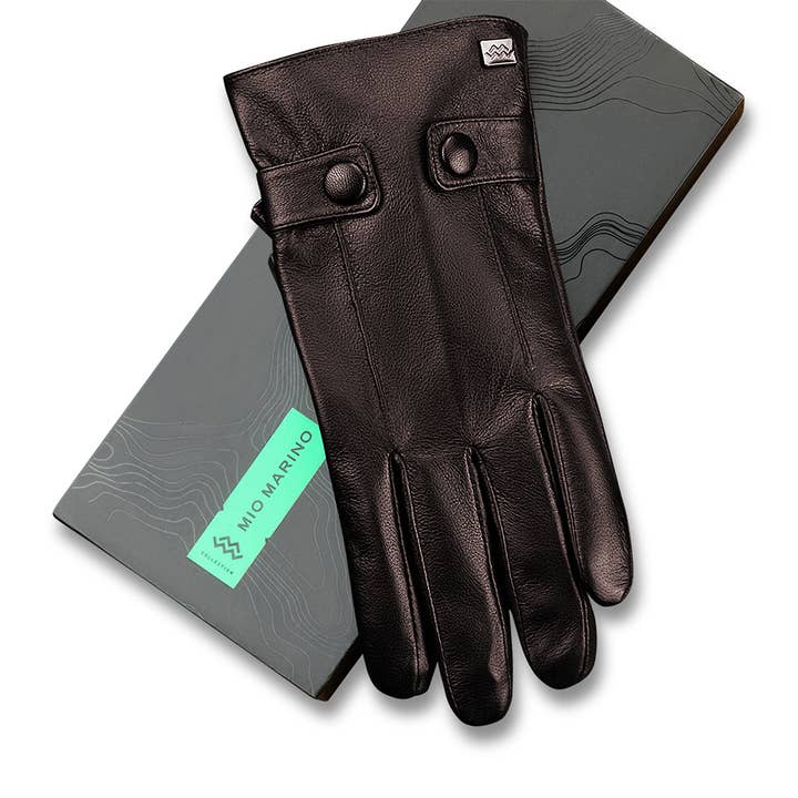 Mio Marino – Engroshandel Handsker - Herre – Knappet Flap Læderhandsker7