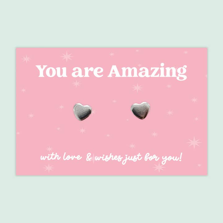 Eres Asombrosa - Pendientes de Corazón - J050E para venta al por mayor de WishStrings